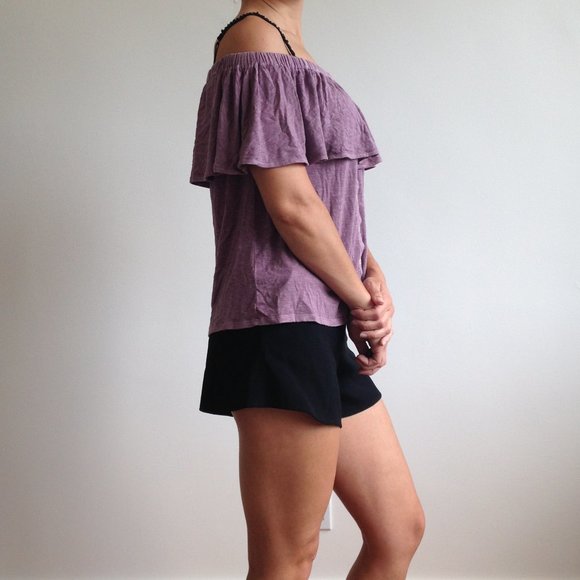American Eagle - Purple Off The Shoulder Top - Picture 4 of 14